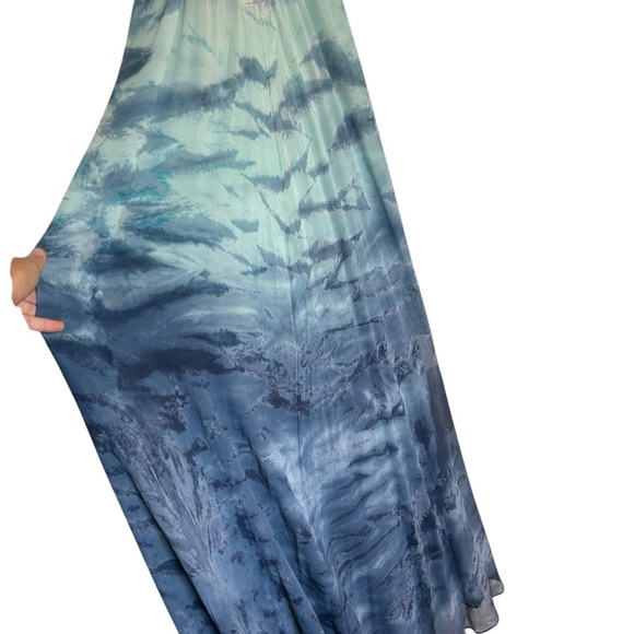 Gypsy 05 Silk Blue Gradient Babydoll Maxi Dress Small - Picture 8 of 16